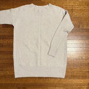 Pure Jill Women's M Medium Beige Speckled Crew Neck‎ Long Sleeve Knit Sweater